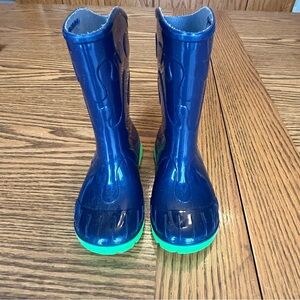 Skeeper Kids' Navy Rain Boots with Neon Green Soles Size EU 25 /US 8